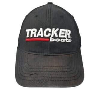 Tracker Boats Trucker Hat Black One Size Snapback Mesh Fishing Side Patch Logo